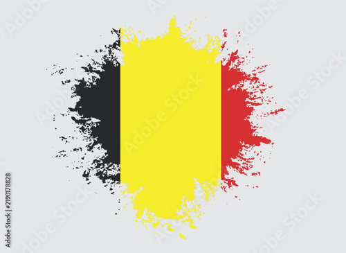 The Belgium national flag - Brush design vector and illustration with the grey background 
