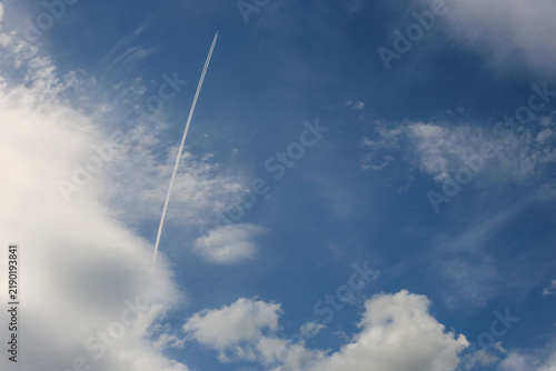 Dramatic White Cumulus Clouds Against a Blue Summer Sky