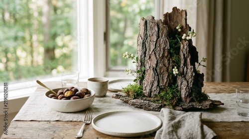 Rustic Table Setting with Natural Decor