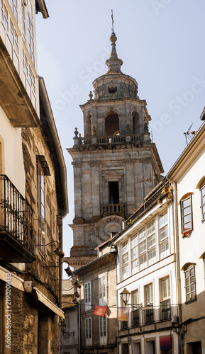 Bild auf Leinwand Historic Bell Tower of Lugo Cathedral, Old Town, Lugo, Spain
