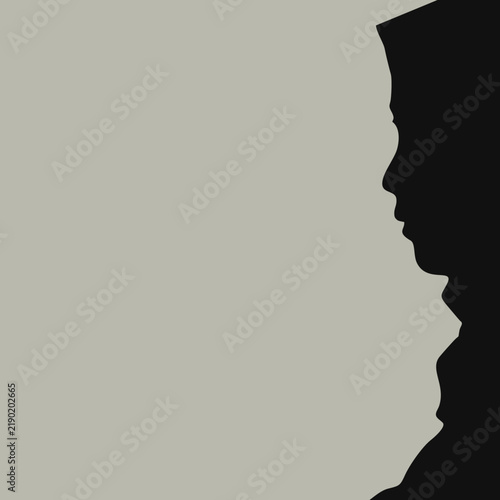 Hijab girl silhouette isolated on white background. Arab girl icon vector illustration design.