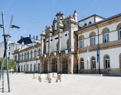 Bild auf Leinwand Grand Baroque Palace Facade and Plaza, Lugo, Spain