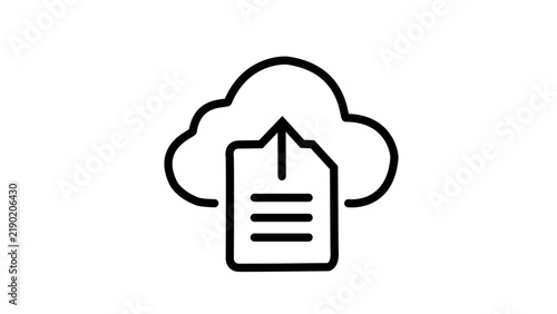 Cloud document upload icon for file transfer and backup