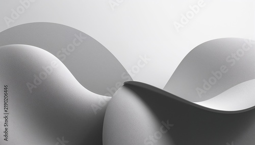 Modern Abstract Design with Flowing Curves and Smooth Surface Textures