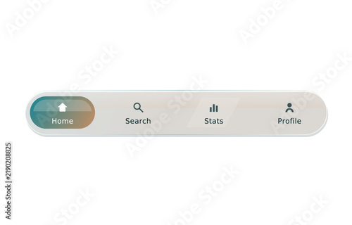 Abstract Glass Tab Bar Vector Design Element