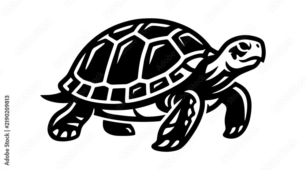 Fototapeta premium Large land tortoise or turtle shell icon.