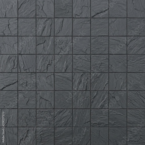 Dark charcoal slate tiles with natural veining and rough grain