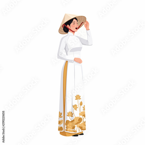 Vietnamese Female Choir Singer in Ao Dai