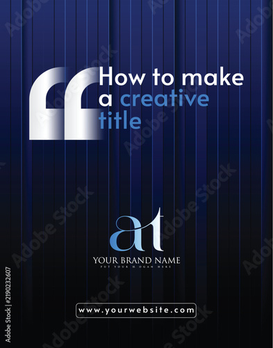 Creative Business Branding Template with Modern Typography and Dark Blue Background