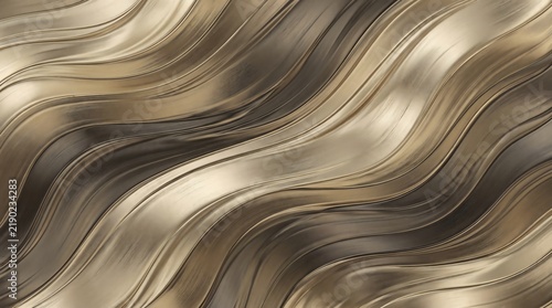 Abstract background featuring flowing metallic waves in shades of bronze gold and dark charcoal grey colors