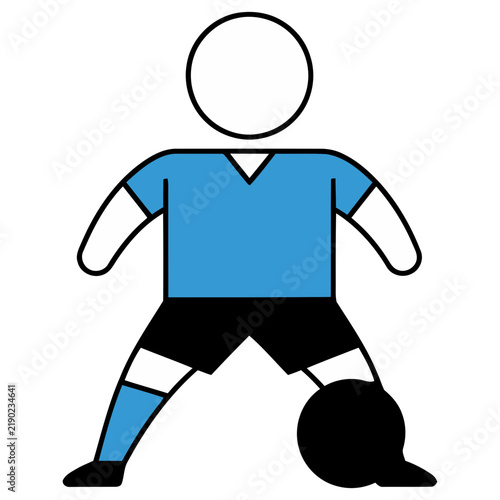 Stylized Soccer Player Kicking Ball