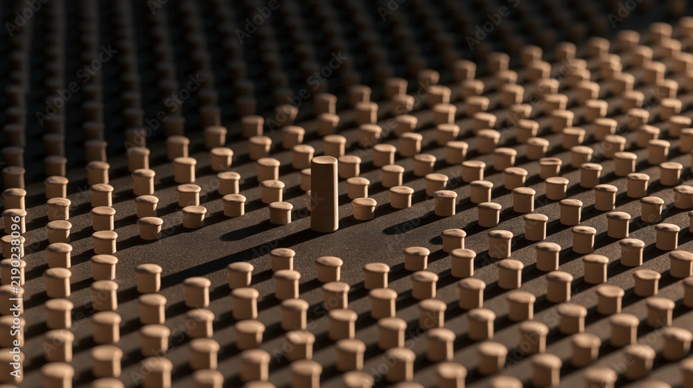 Obraz premium Minimalist geometric background of an even grid of low matte forms with plenty of empty space for text