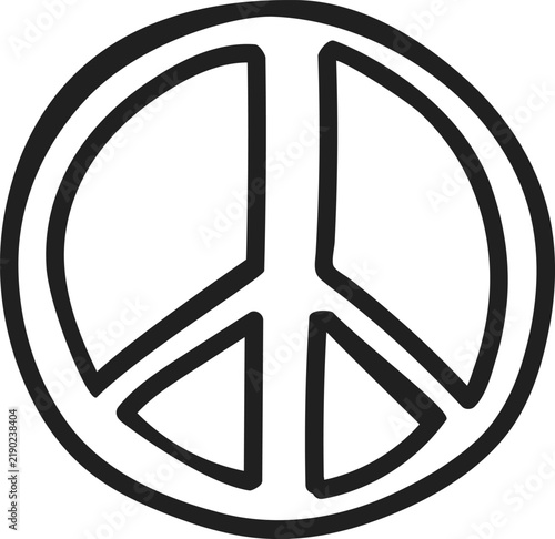 Cute Hand Drawn Peace Symbol Freedom Vector Icon
