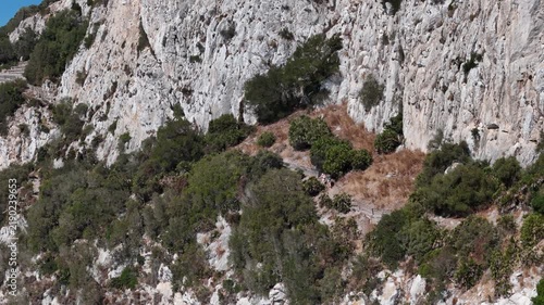 Aerial view of Mediterranean Steps on the Rock of Gibraltar, Gibraltar.
