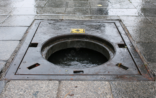open sewage pit,open the sewer hatch on the street