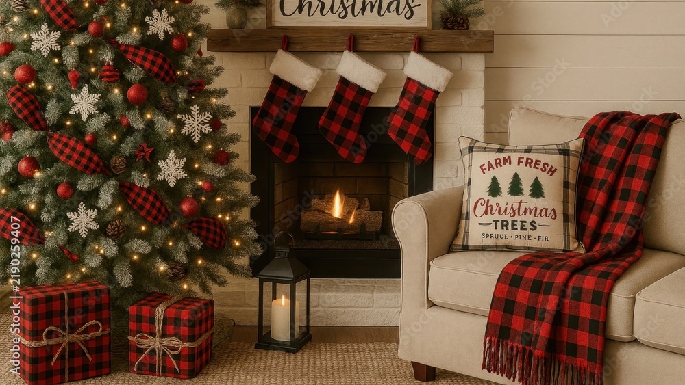 Obraz premium Cozy festive Christmas scene.