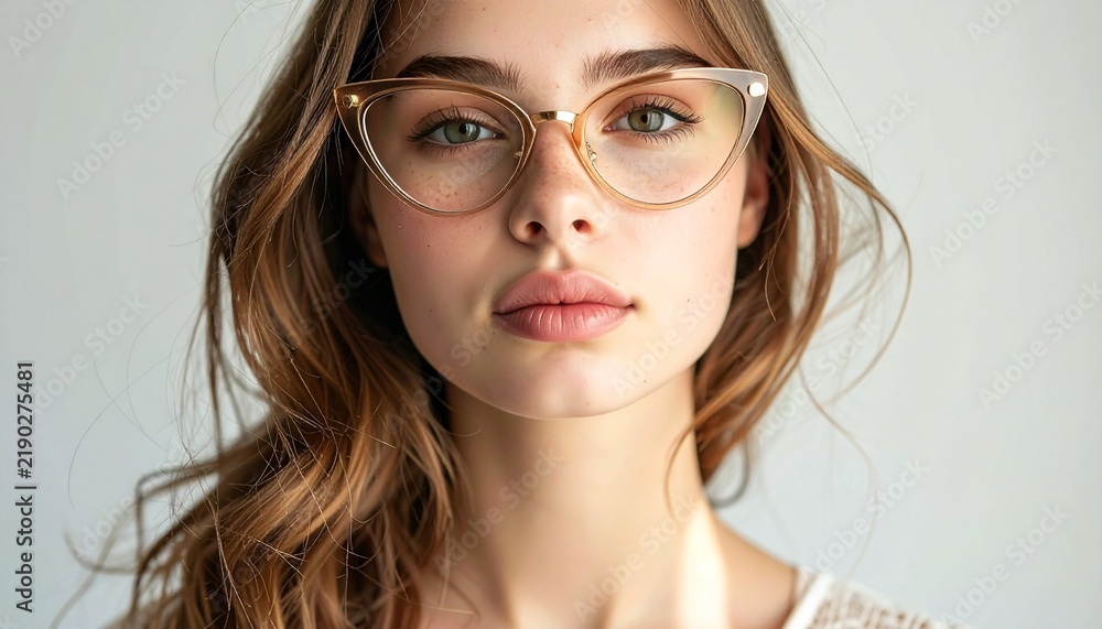 Fototapeta premium Supermodel Soft Three Quarter Soft Cat Eye Glasses