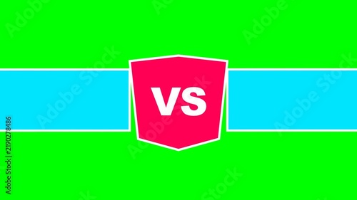 Versus Comparison Battle Screen with Green Screen Chroma Key Background for Editing and Gaming Content