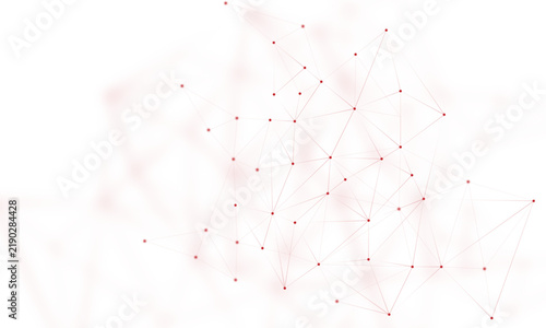 Abstract white red digital technology futuristic communication high tech concept background. Technology dots lines connect network background.