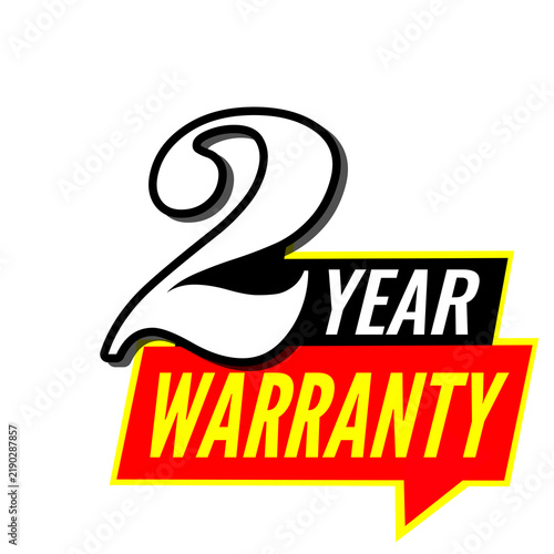 2 Year Warranty, Two Year Product Guarantee, Extended Warranty Coverage, Customer Protection Label