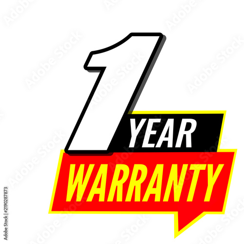 1 Year Warranty, One Year Product Guarantee, Warranty Coverage Label, Customer Protection Design