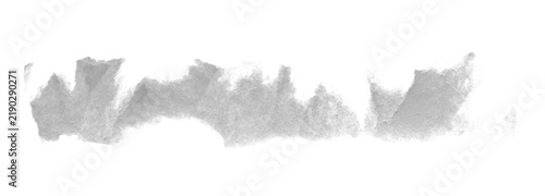 Ripped and peeled white paper banner strip with glue residues or adhesive traces isolated on background, peel-off poster or sticker