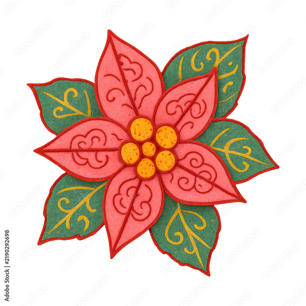 Obraz premium PNG Vibrant poinsettia floral illustration
