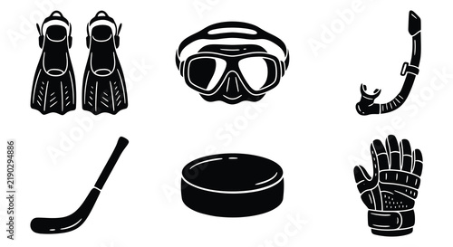 Collection of black skull vector illustrations on a white background