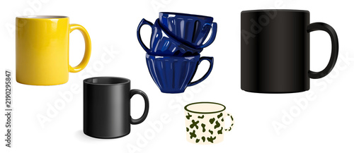 Canvas Print Ceramics mugs without background