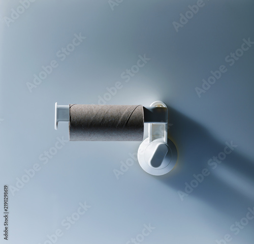 Obraz na płótnie Completely Empty Cardboard Toilet Paper Roll Holder