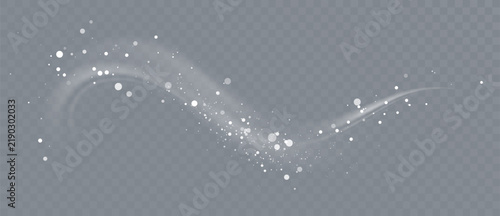 Transparent Snowstorm Banner with Swirling Snowflakes Winter Effect