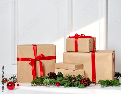 Christmas Ecommerce Delivery Packages with Gifts