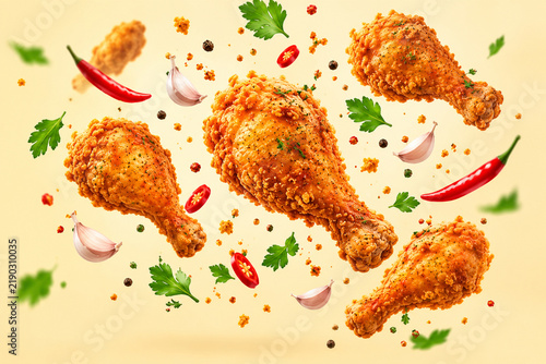 Crispy Fried Chicken Drumsticks with Chili Garlic and Fresh Parsley