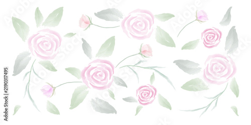 ELEGANT AND AESTHETIC RED FLOWER - WATERCOLOR ILLUSTRATION STOCK