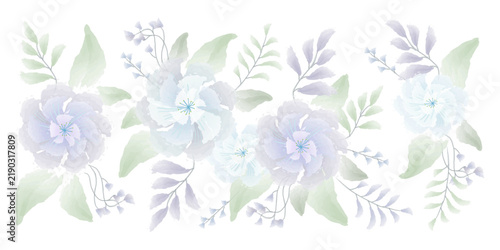 ELEGANT AND AESTHETIC PURPLE FLOWER - WATERCOLOR ILLUSTRATION STOCK
