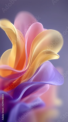 Abstract colorful flowing fabric waves in pastel neon gradient