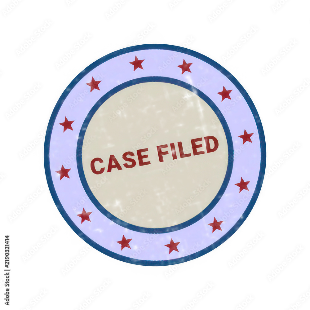 Fototapeta premium Colorful circular badge with case filed text isolated on transparent background