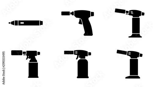 Collection of six different torch and lighter silhouettes