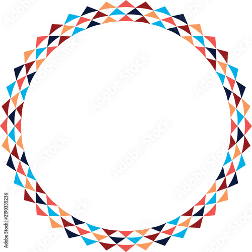 Round African border frame pattern design.