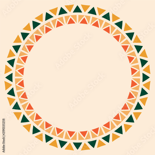 Round African border frame pattern design.