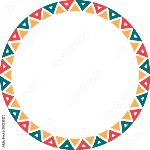 Round African border frame pattern design.