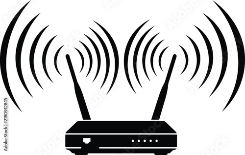 Fotografía Wireless Router Wi-Fi Signal Transmission Icon