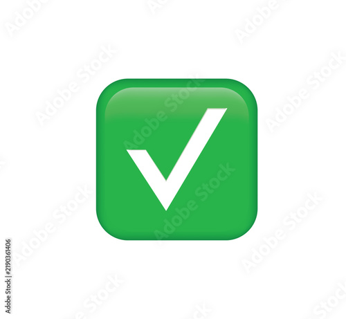 Green Emoji checkmark icon vector