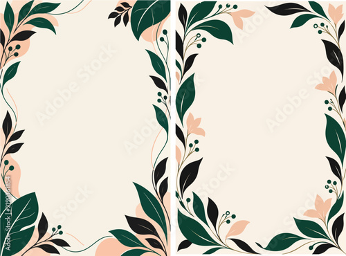 Elegant Botanical Decorative Frame with Floral Corners