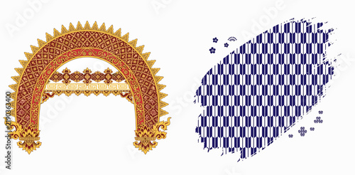 Intricate Islamic Arch Design with Geometric Pattern and Turkey Map