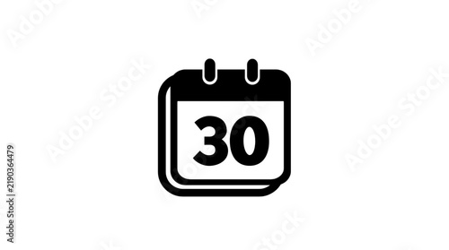 Картината върху платно Calendar icon showing the thirtieth day serves as a visual reminder for end of month reporting