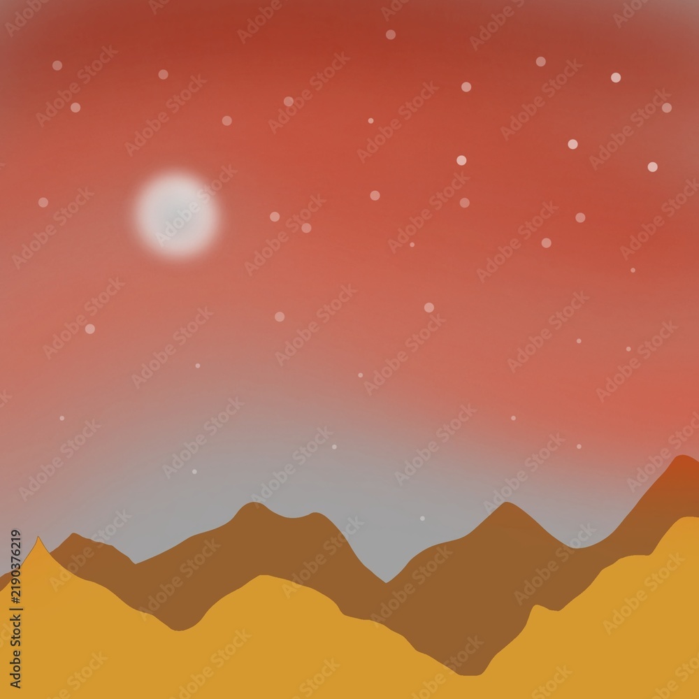 Fototapeta premium vector illustration of a mountain landscape