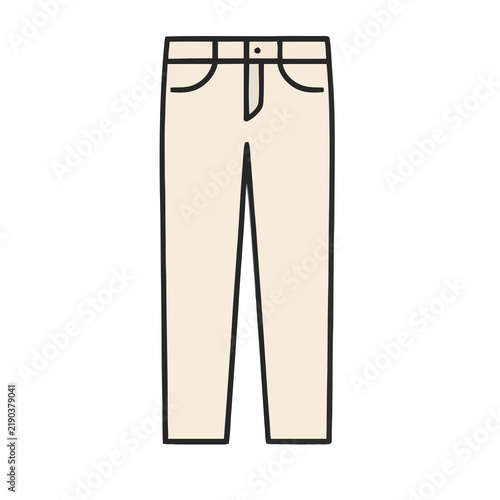 Simple illustration of light colored pants