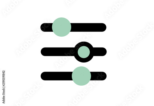 Bild auf Leinwand Green slider control settings adjustment icon transparent background