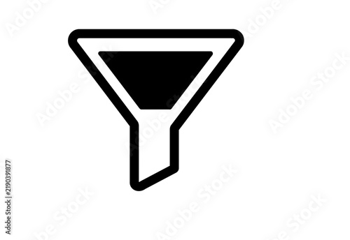 Black outline filter funnel icon transparent background